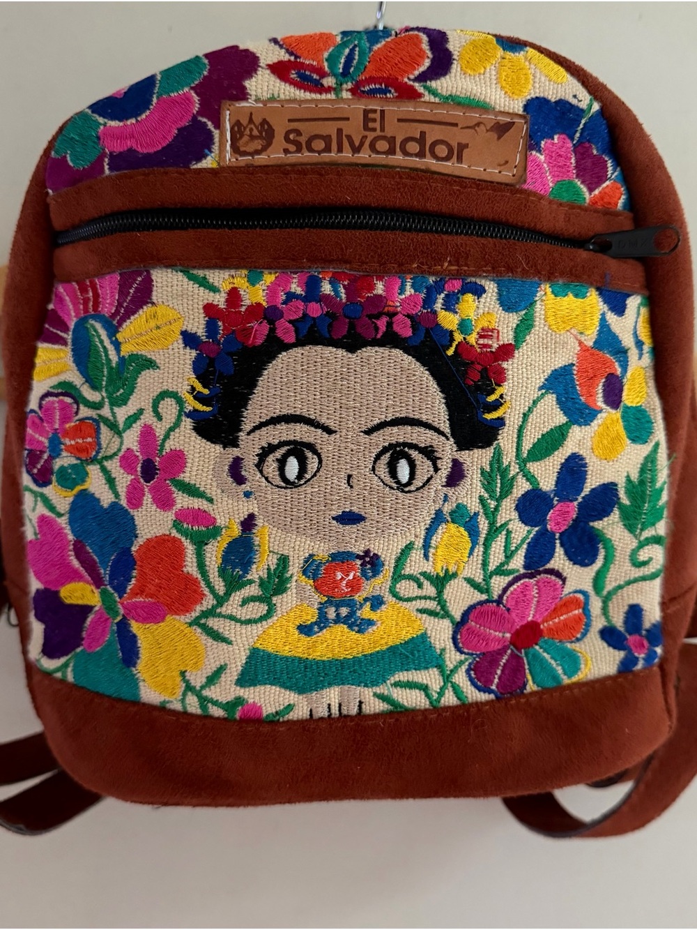 Embroidered Floral Mini Backpack from El Salvador — Multicolor